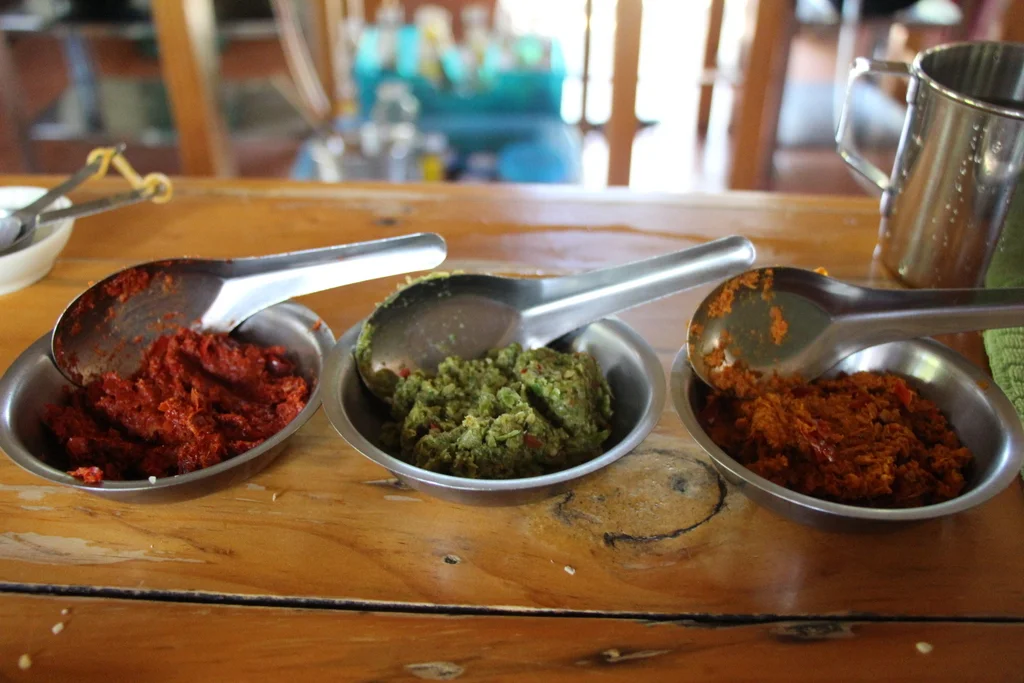 It takes muscle and patience to pound out a good curry paste!