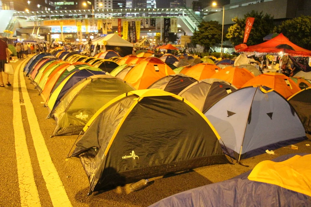 A small section of the rows and rows of tents we saw at Central
