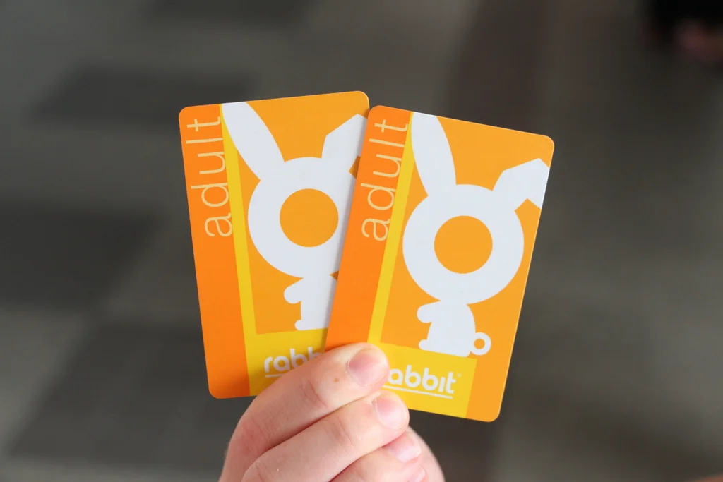 The stored value card of Bangkok's BTS Skytrain is the Rabbit Card. The cards come in three colors depending on if the card stores adult, child, or senior/disability fares.