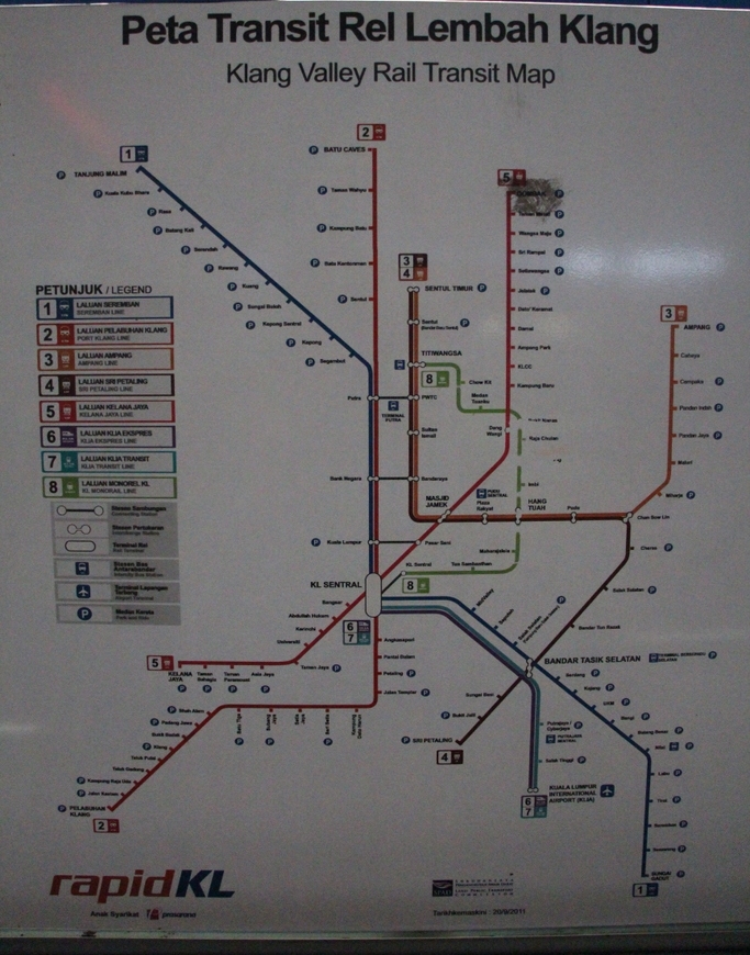 A full map of the KL metro system. Finding a full map was not easy... More on that below.