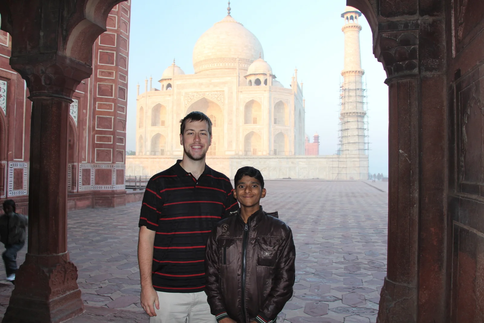 Standing with our morning guide, the gatekeeper's son