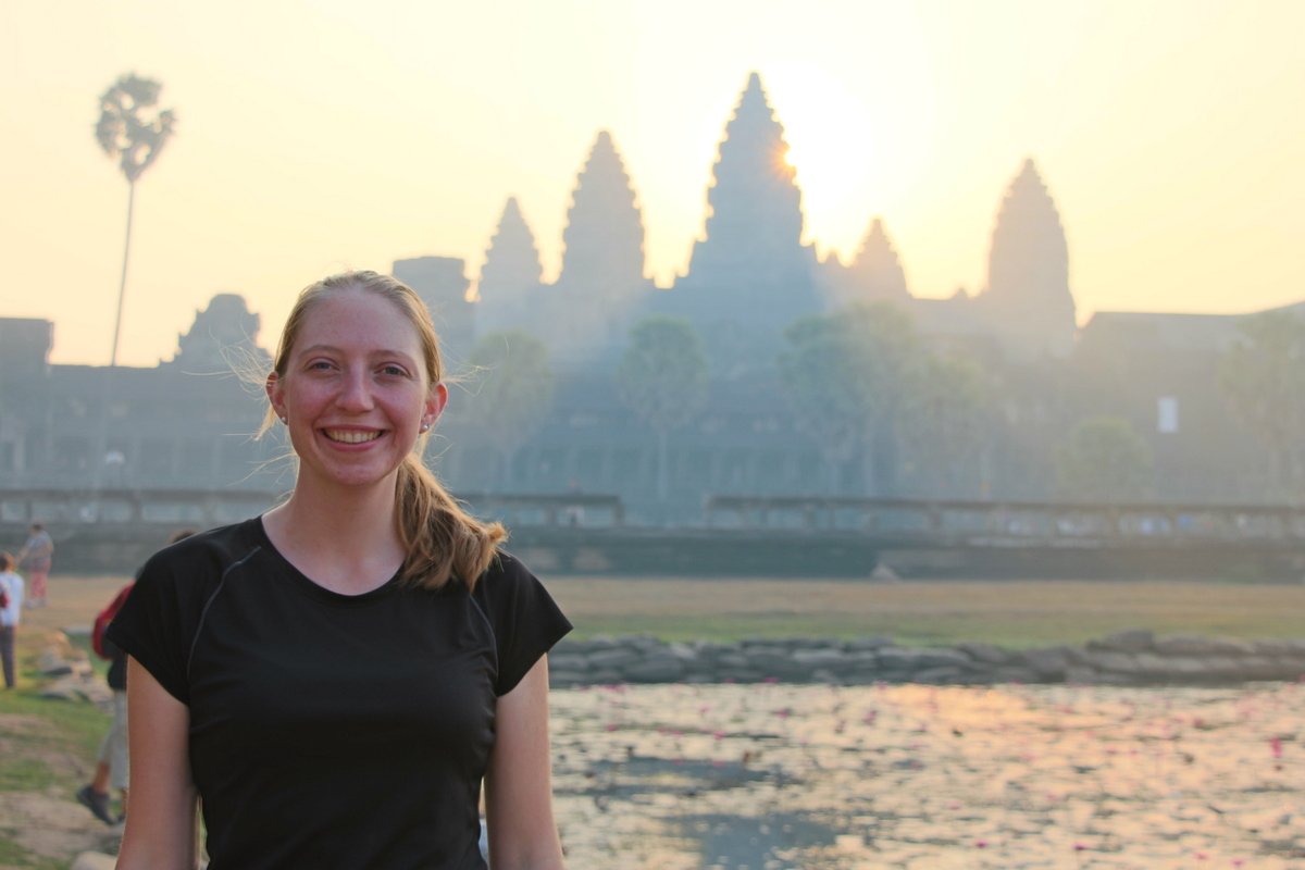 We saw sunrise at Angkor Wat outside of Siem Reap, Cambodia