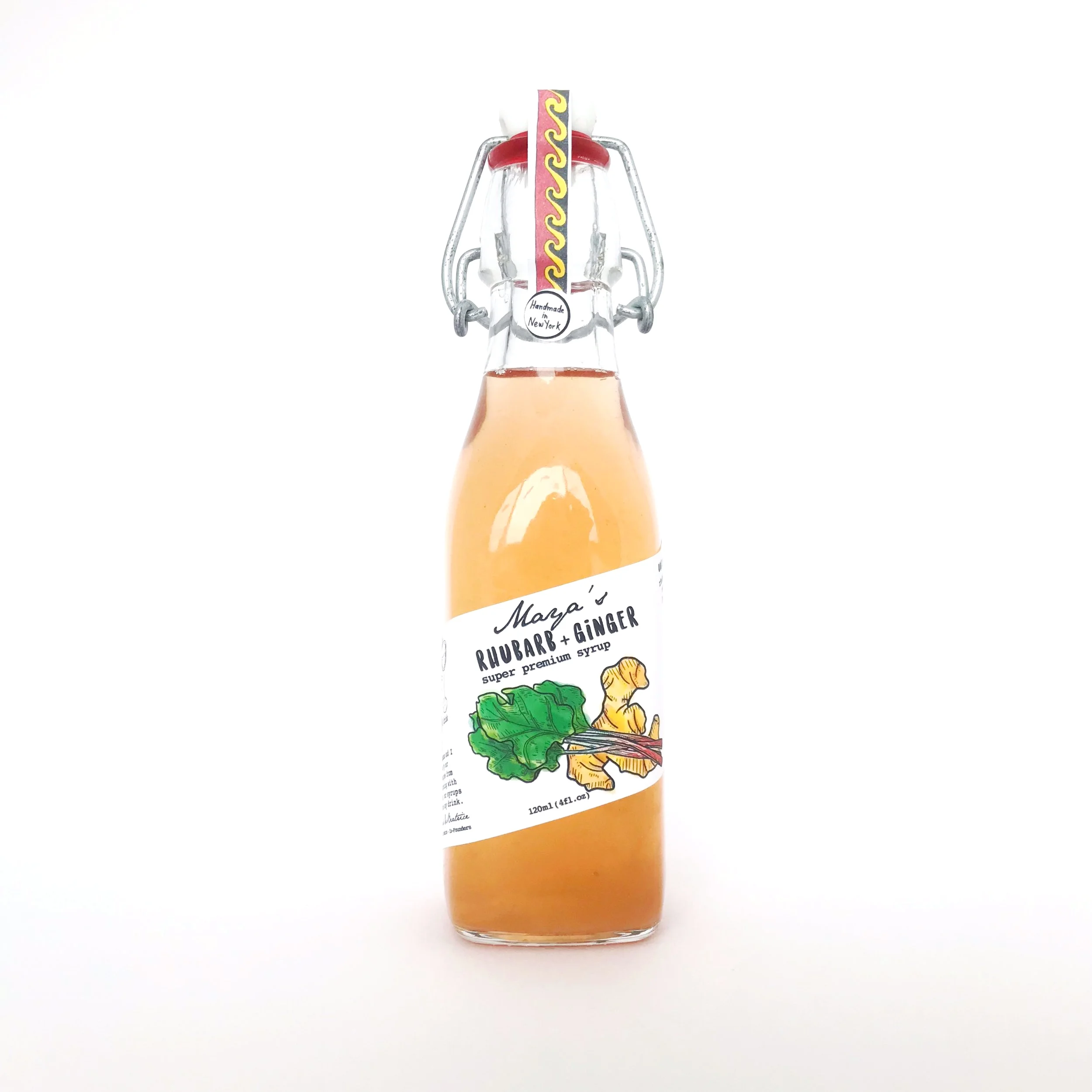 Maya's Local Organic Rhubarb + Organic Ginger Syrup 8oz