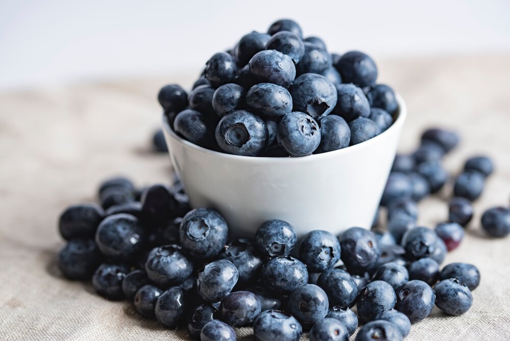 Bunches of Berries Border Raspberry Blueberry Strawberry Satin