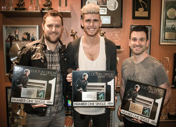 Pictured (L-R): Writer Ben Glover, Colton Dixon and Producer David Garcia 