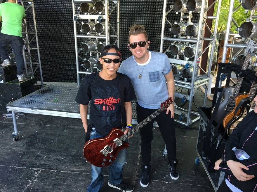 Nathanael and Seth Morrison during a special guitar session.