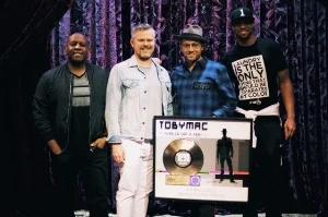 TobyMac with DJ Maj, Dave "D-Dub" Wyatt and Brian "B." Haley of the DiverseCity Band. Credit: Trent Nicholson