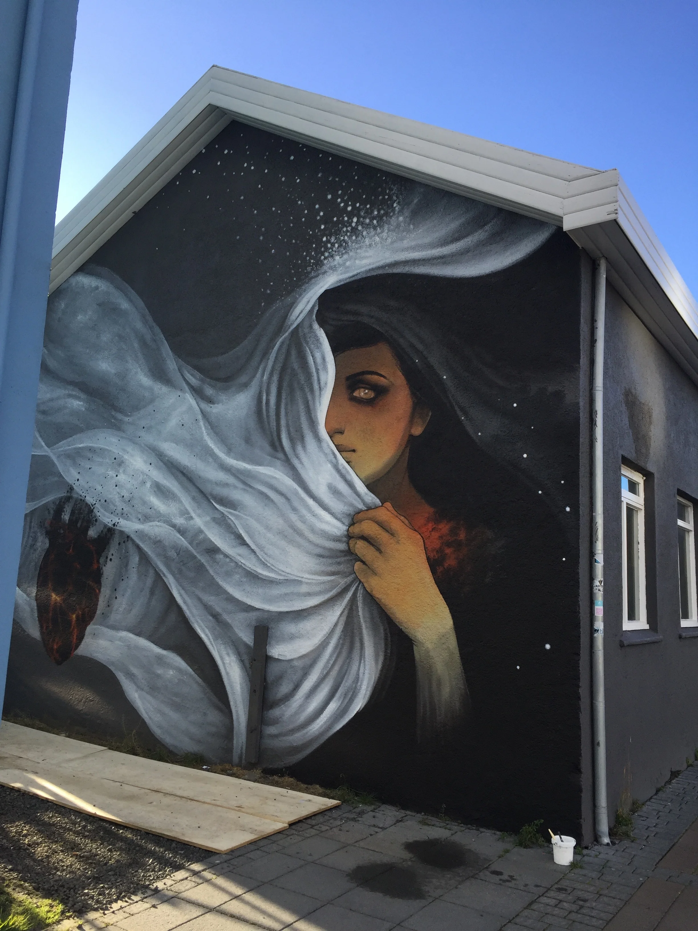 My second wall of my collaboration with the band Minor Victories, an interpretation of their song 'Scattered Ashes,' for Iceland Airwaves with Urban Nation in Iceland 2016. 