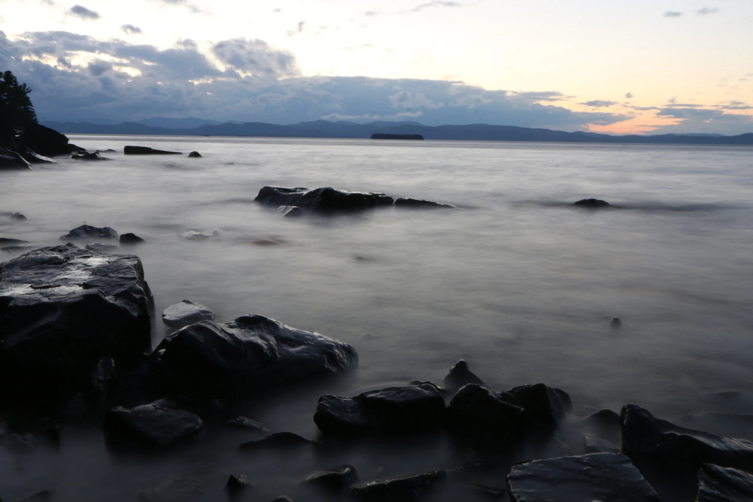mist over lake champlain
