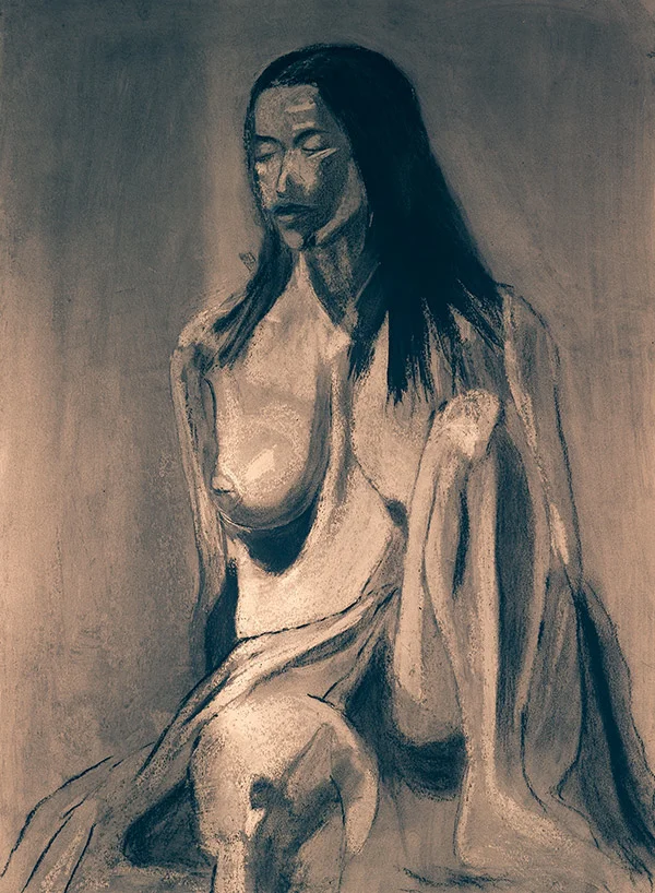 Giver of Life, Charcoal on Paper - 22" x 30"