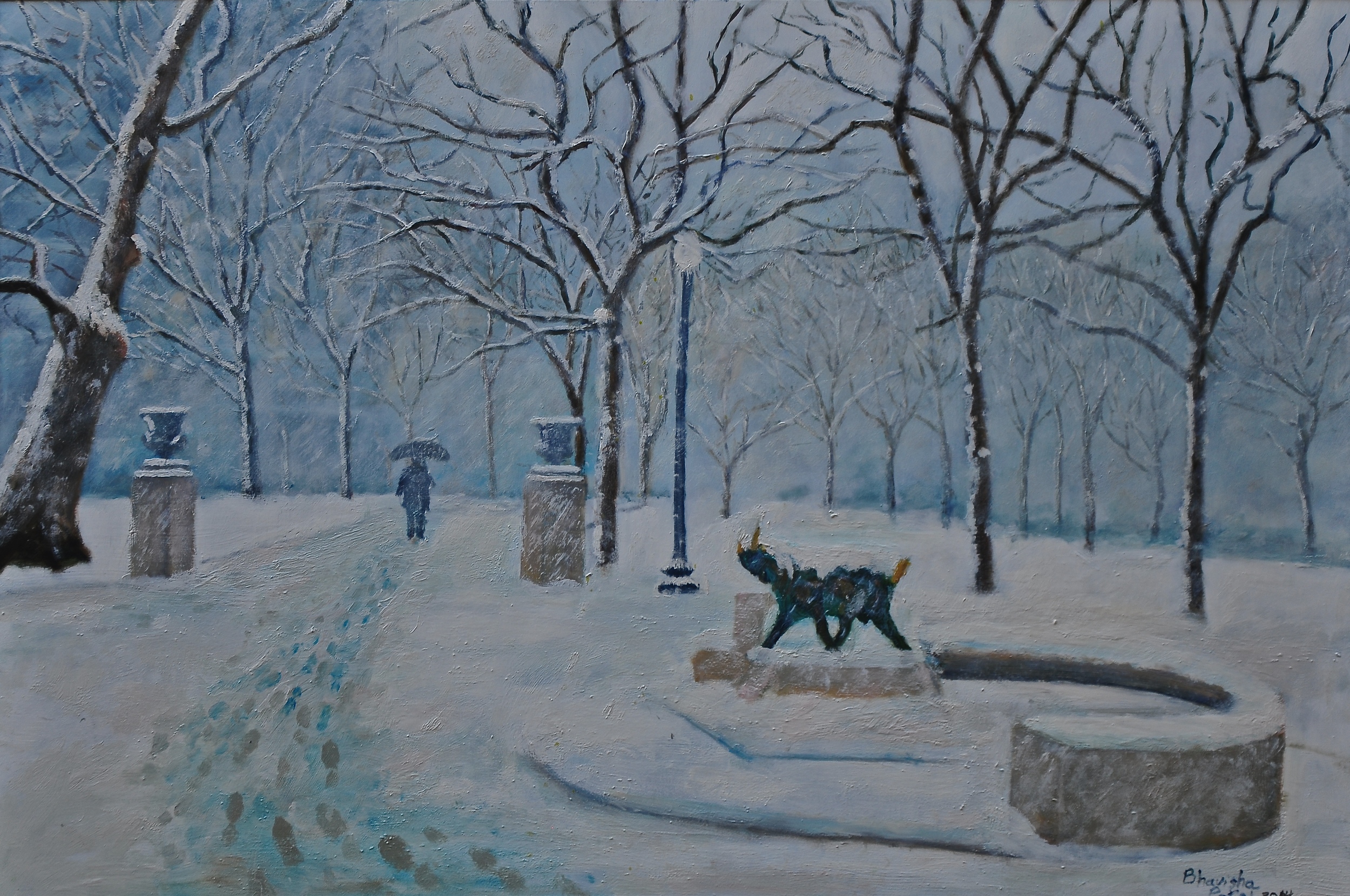 Serenity In The Elements, 2014. Oil on masonite board, 24" by 36" (Copy)