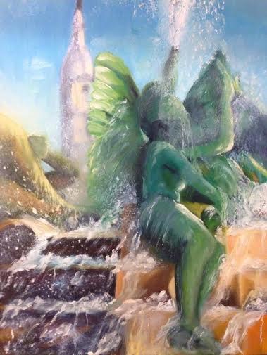 Bathed In Light And Water, 2014. Oil on masonite board, 14" by 11" (Copy)