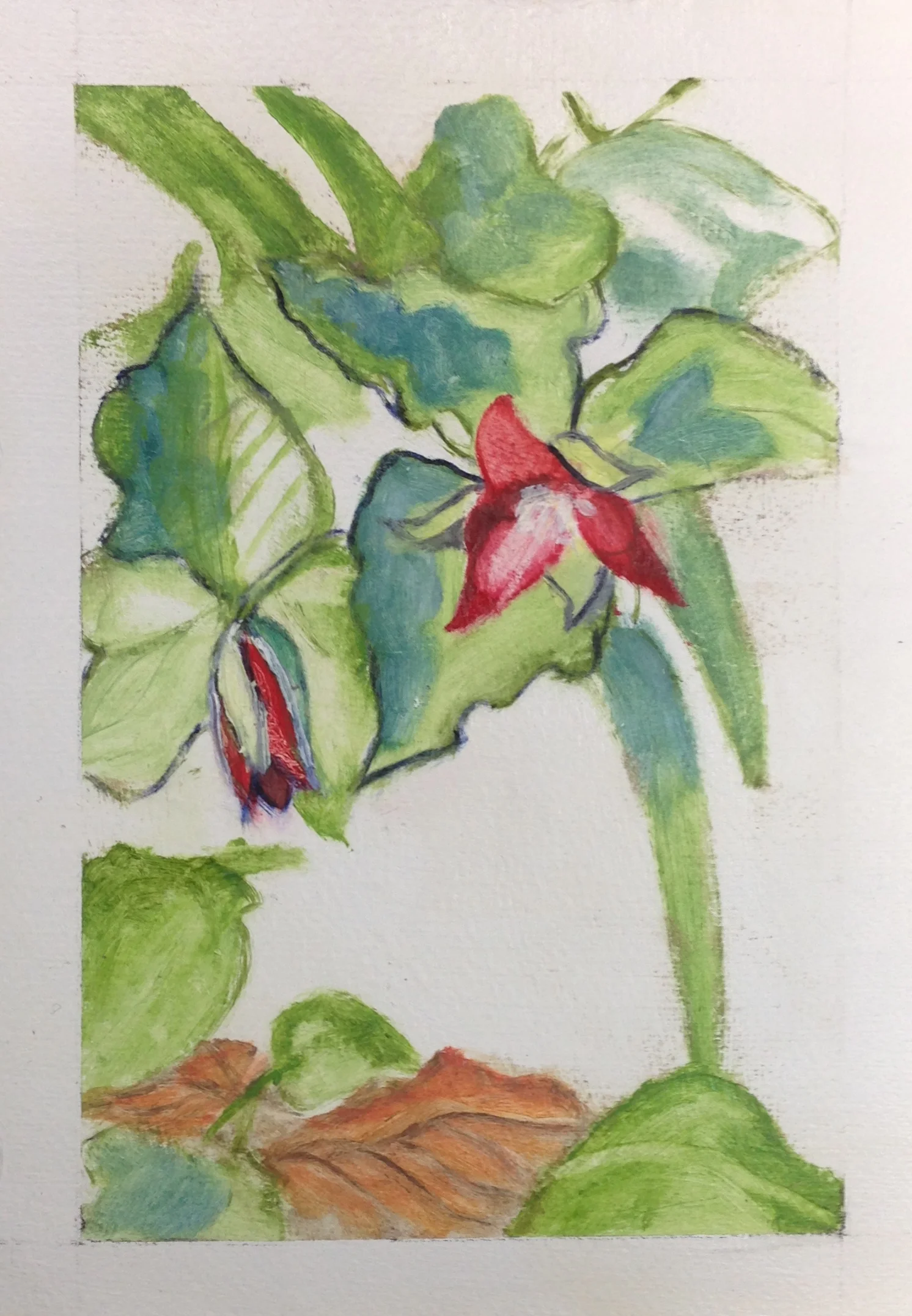 Hope In Renewal Series, 2015. Oil on paper, 9" by 7"