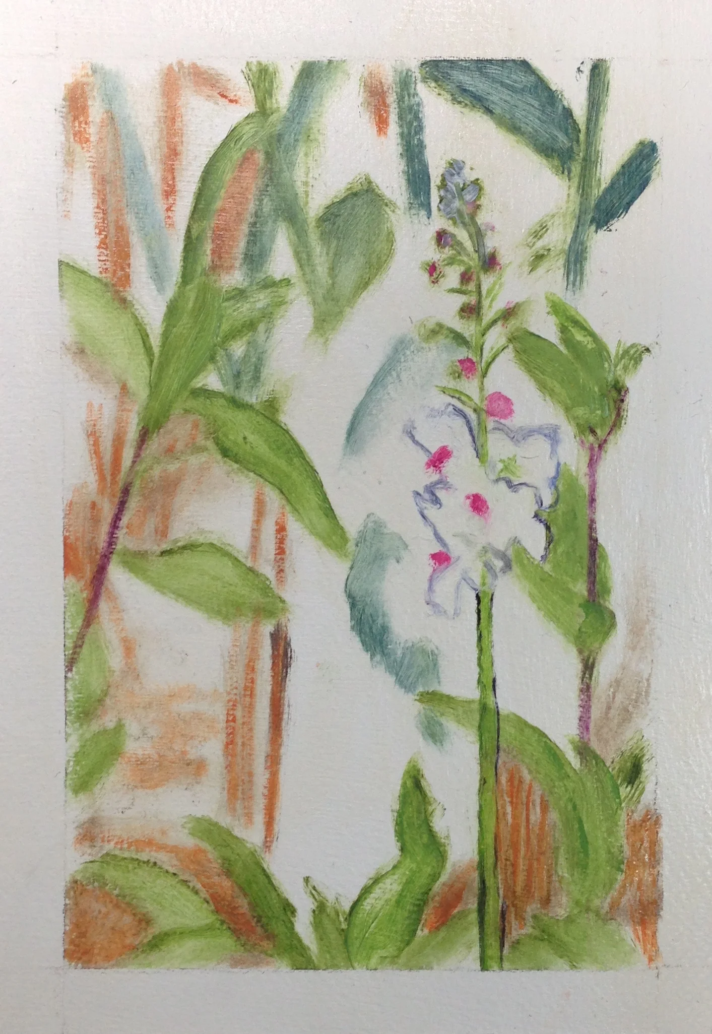 Hope In Renewal Series, 2015. Oil on paper, 9" by 7"