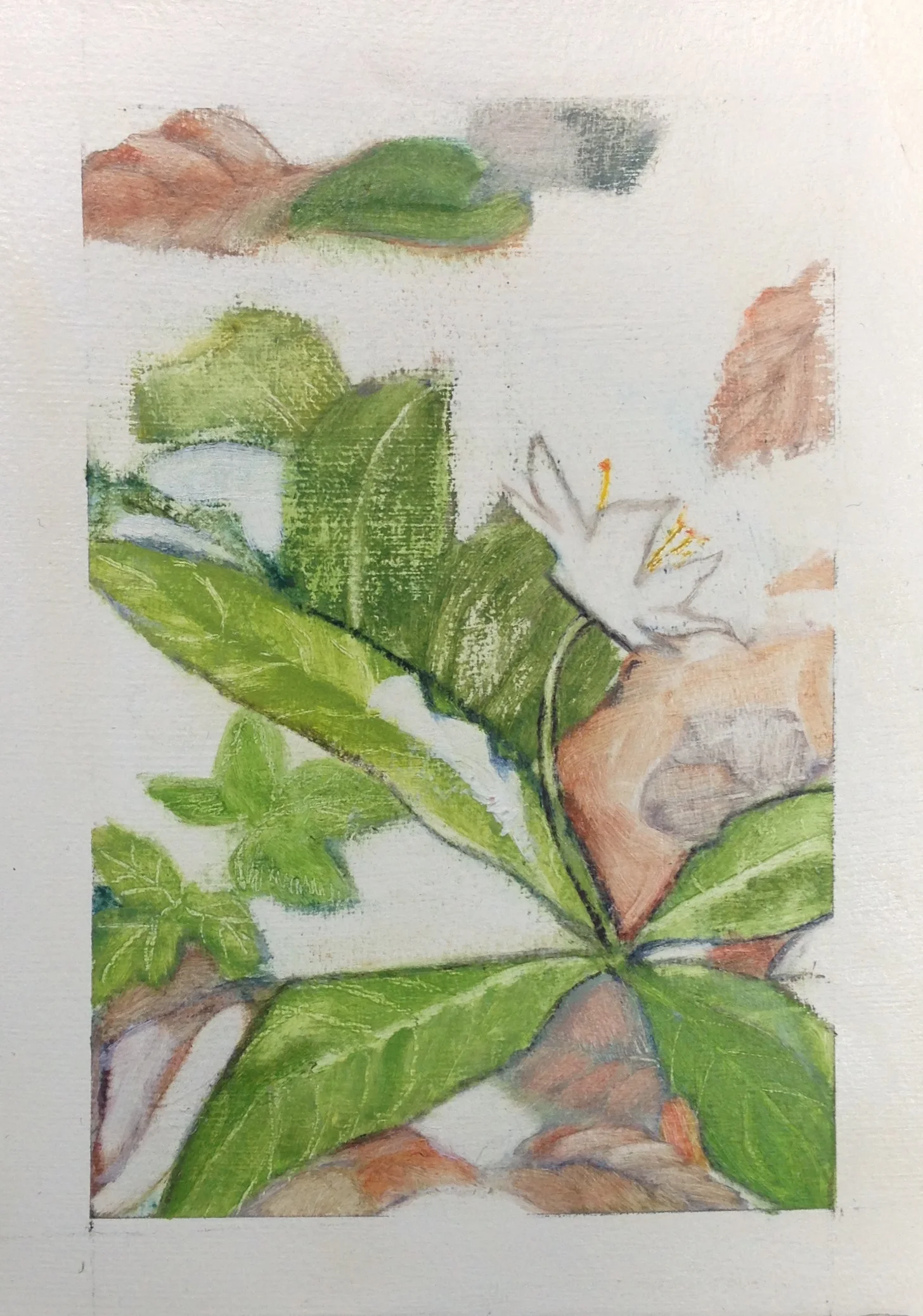 Hope In Renewal Series, 2015. Oil on paper, 9" by 7"