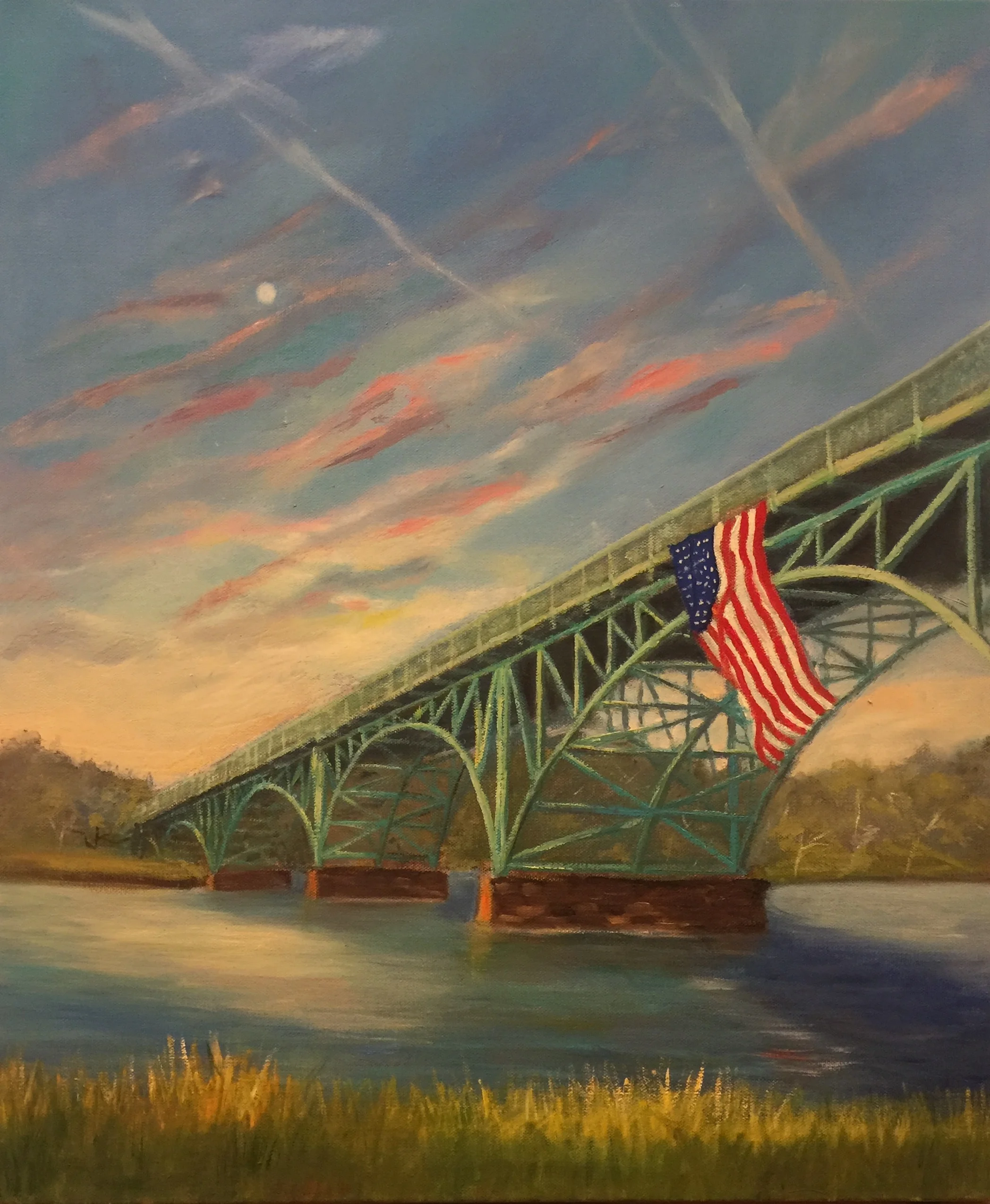 Strawberry Mansion Bridge III, 2017, 24" by 20" oil on canvas