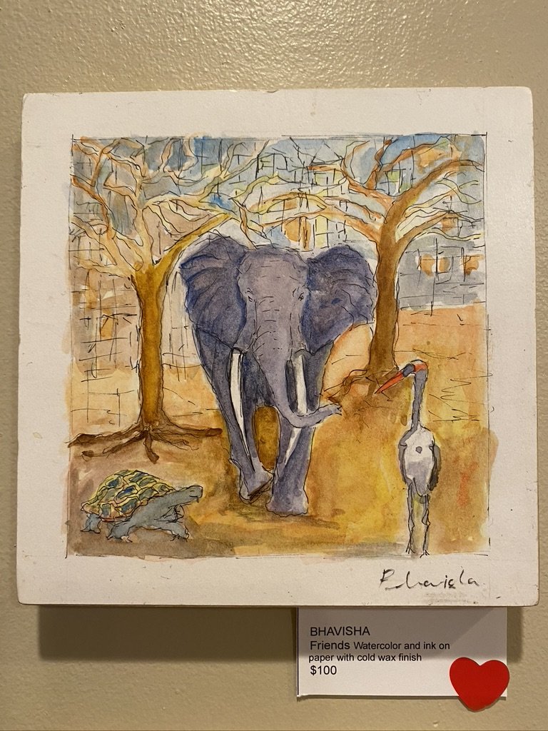 Watercolor mounted on board 6” by 6”