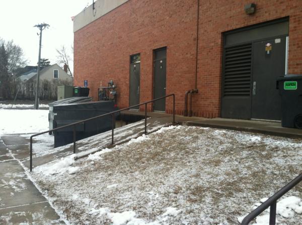 "I dunno about this one... sideways runup, over rail into bank? Ollie into dumpster into bank?" - @PhilmerPhil, February 2012