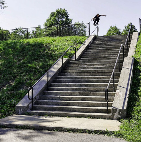 Oh word? He ollied into that and then road down it, huh? Photo: via Zoo York.
