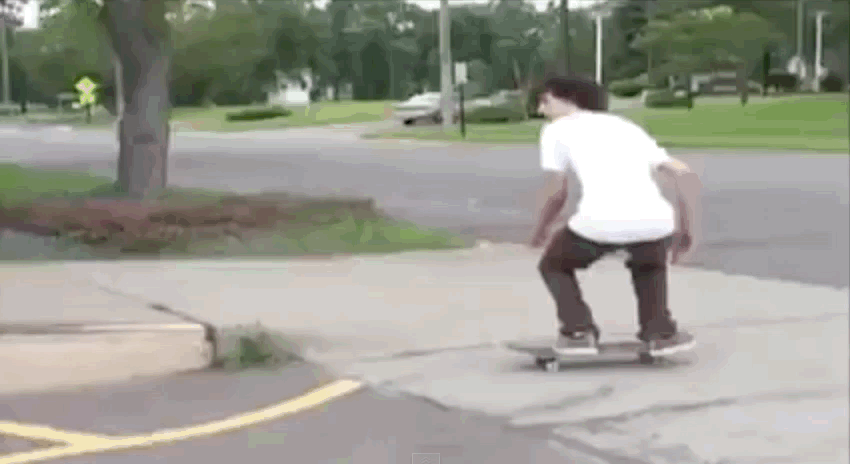 This clip is old enough to be from a Myspace-themed skate video. Jason Katz, frontside 5-0 frontside bigspin at a now-defunct spot. Myskate , 2005.