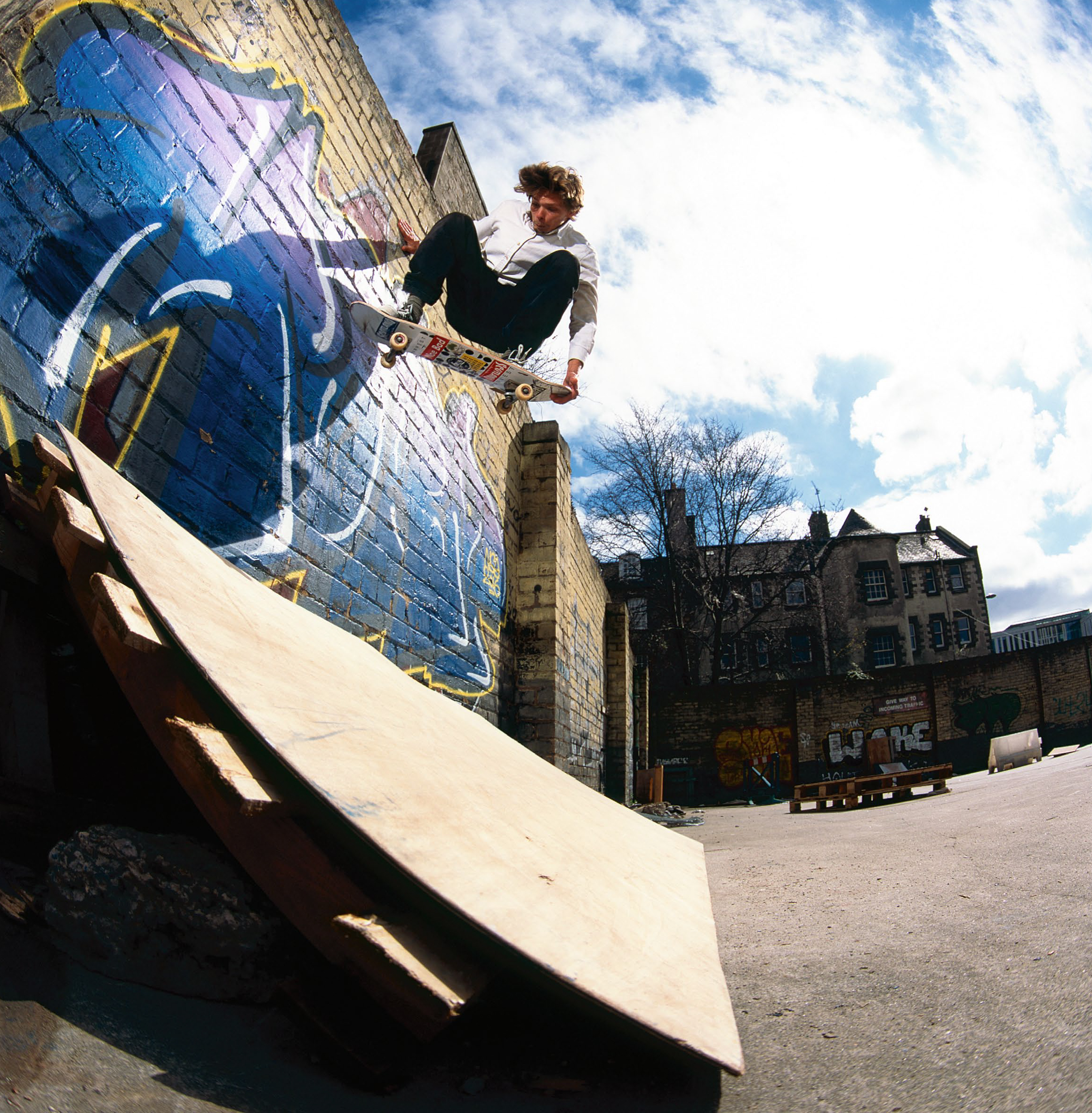 Charlie Myatt, wallride nollie out tailgrab. Photo: Graham Tait.