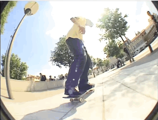This is possibly the best this trick has ever been done. Lucas Puig, nollie frontside flip. Bon Appetit , 2003.