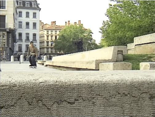 JB Gillet belongs in Europe, where he can do a noseslide nollie heelfip out in a non-warehouse setting. Freedom Fries , 2004.