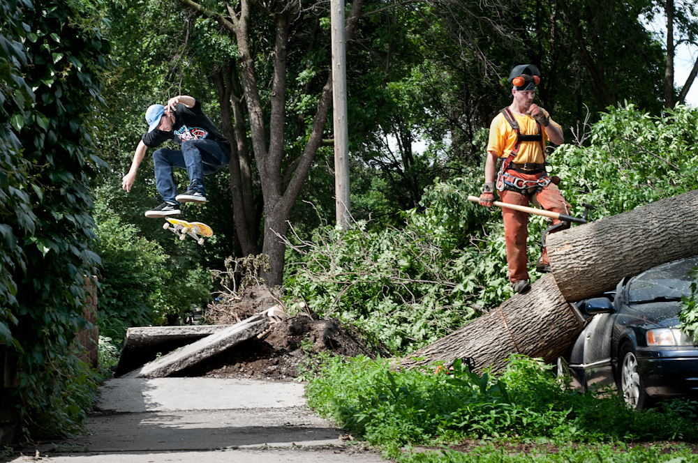 A silver lining of natural disasters. Tornado heelflip. Photo: Alex Uncapher