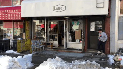 There's usually something to skate outside the shop. is Via the Labor Instagram .