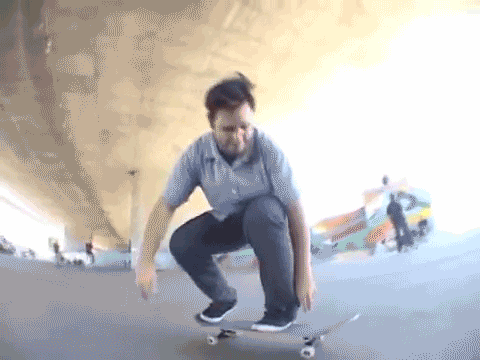 Make no mistake - your boy has moves. Heelflip.