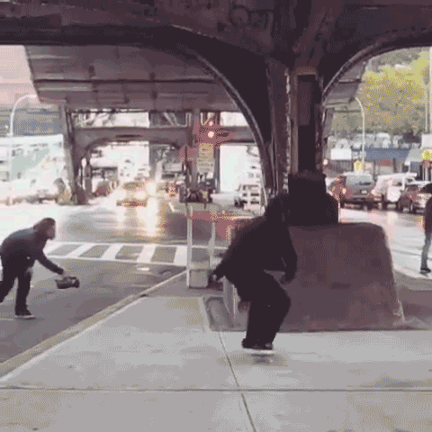 Josh handed the camera off and shows us a proper backside noseblunt in Harlem.
