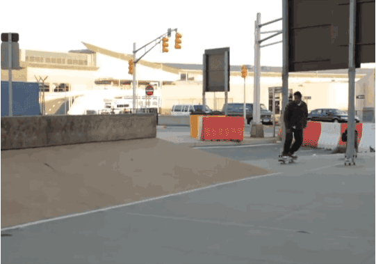 Joseph Delgado with a kickflip backside tailside in Bronze 56k . This spot just might make a reappearance in It’s Time .
