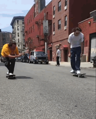 Our interviewee with a close-up angle of a Nick Ferro 360 flip.