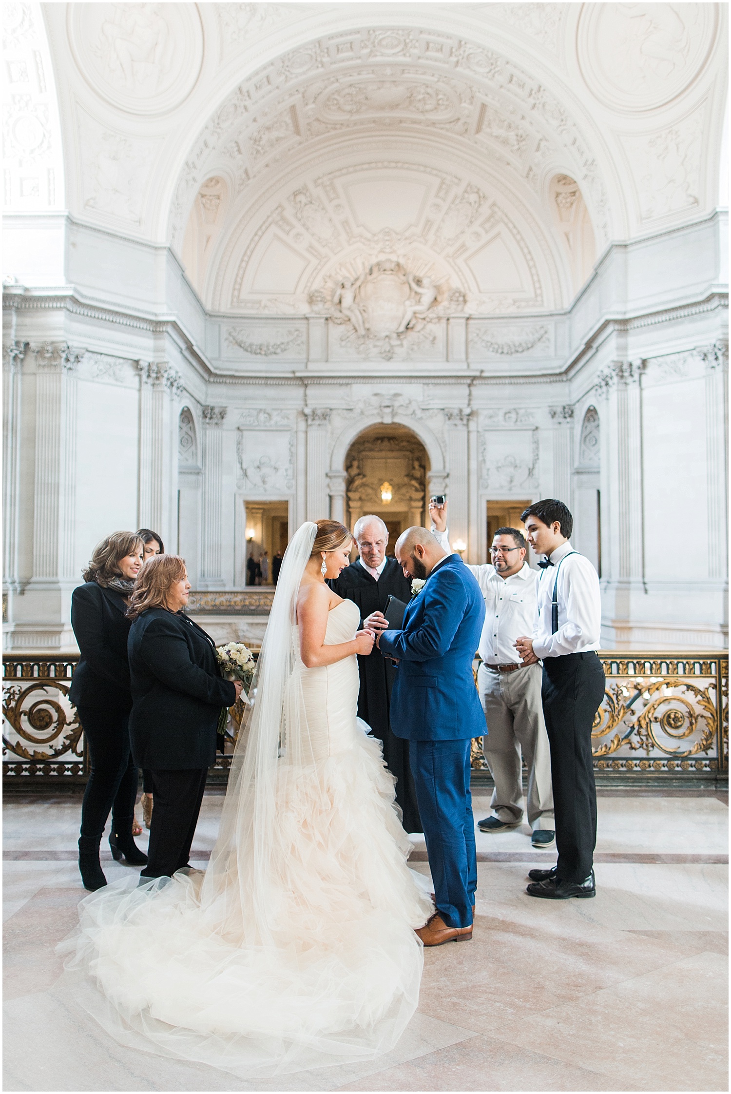 Blueberryphotography.com | San Francisco City Hall Elopement | SF City Hall Wedding | Mayors Balcony