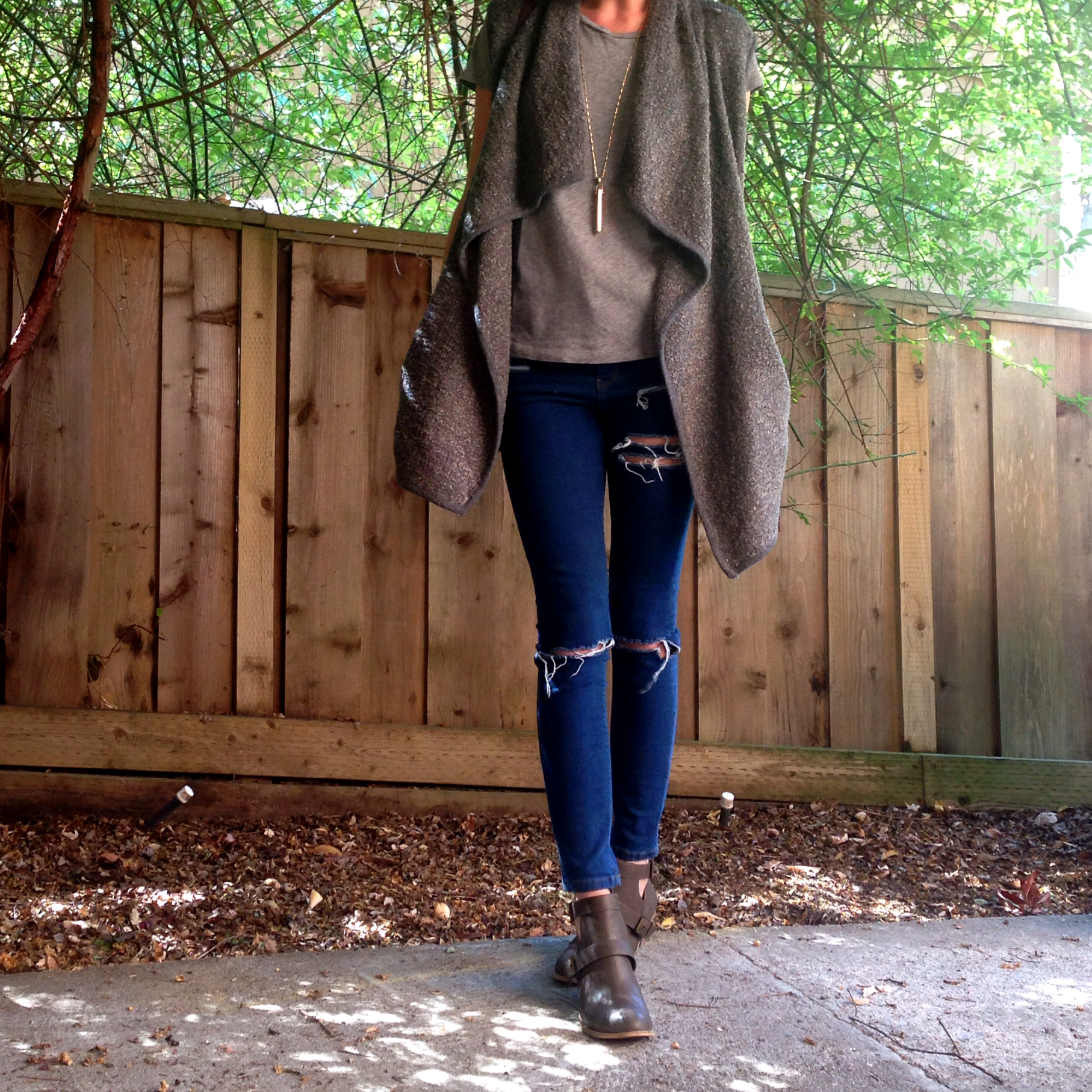 Shop the Look Below. Sweater: Olivia Sky via Nordstrom Rack. Jeans: ASOS. Boots: Abound via Nordstrom Rack. Tee: Jcrew Factory. Necklace: Stella & Dot. Bag: ASOS