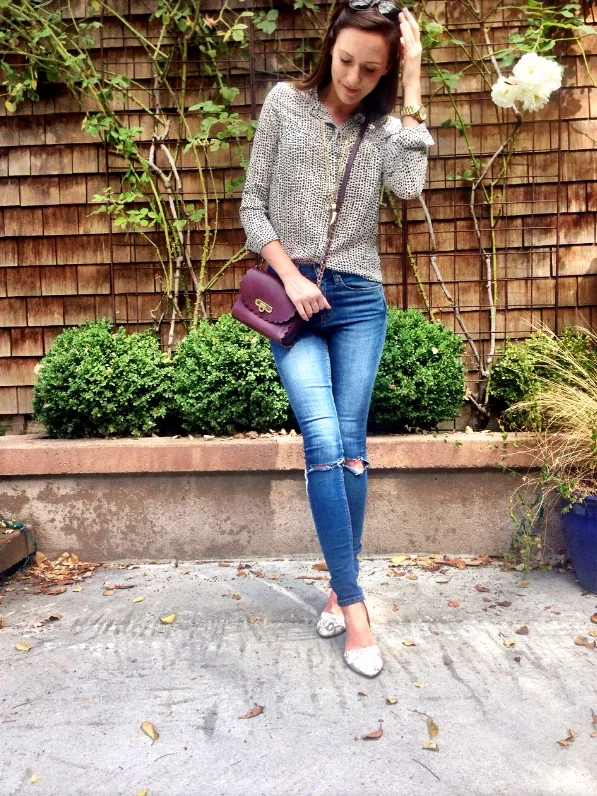 Shop the Look Below. Top: Sheinside. Jeans: ASOS. Shoes: Dolce Vita via Tjmaxx. Bag: ASOS. Necklaces: Stella & Dot. Watch: Michael Kors