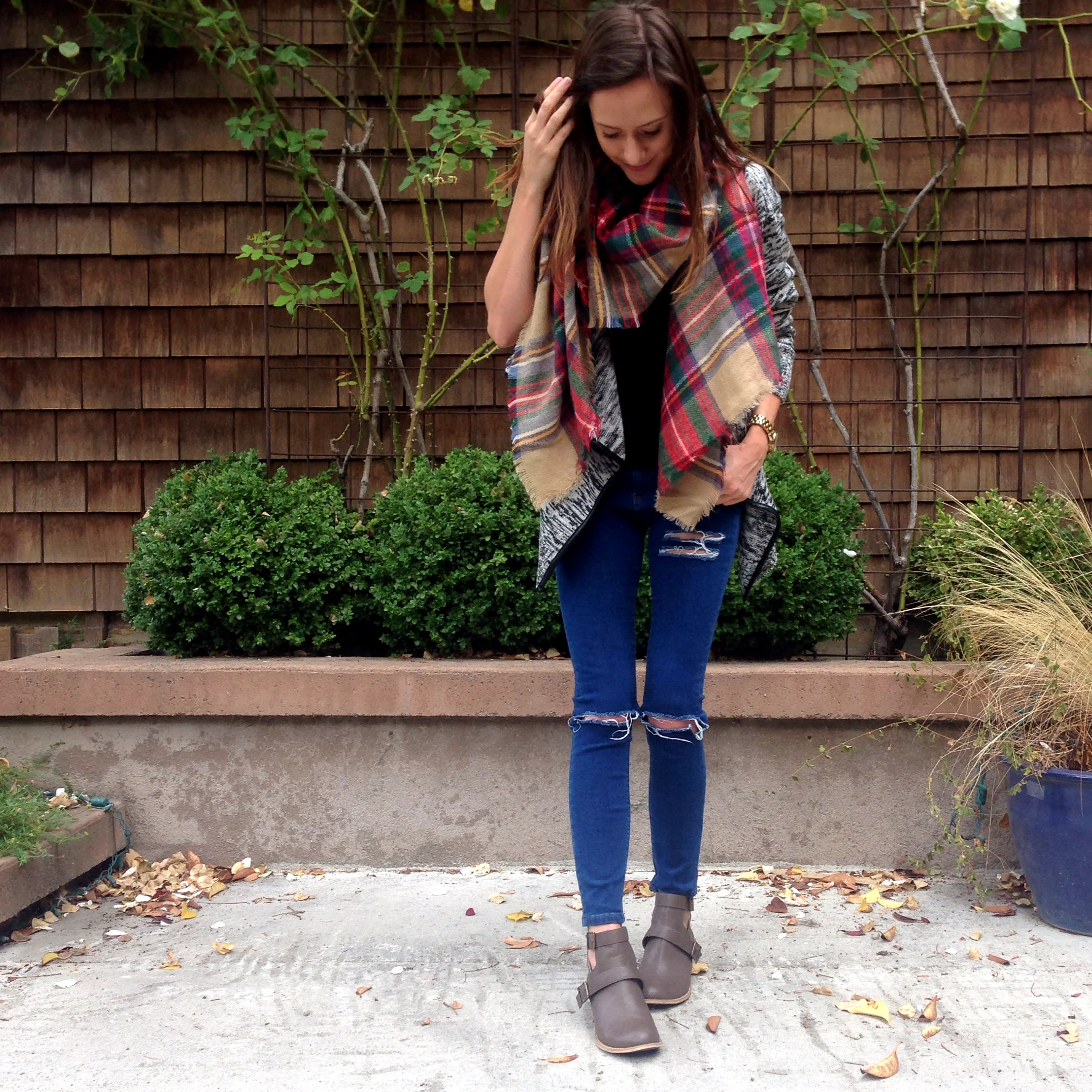 Shop the Look Below. Sweater: Sheinside. Jeans: ASOS. Shoes: Abound via Nordstrom Rack. Scarf: eBay. Bag: Emperia via Stitch Fix.