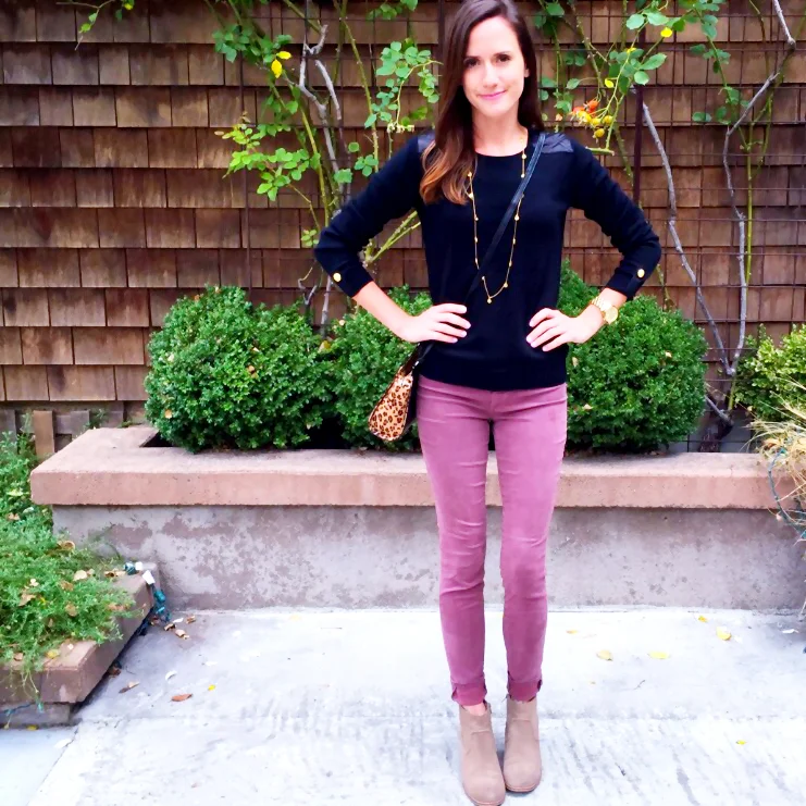 Shop the Look Below. Top: Tahari via Tjmaxx. Jeans: Jbrand. Boots: Dolce Vita via Marshall's. Sleeve Cuffs: c/o PoppyClips. Necklace: Stella & Dot. Bag: Forever21. 