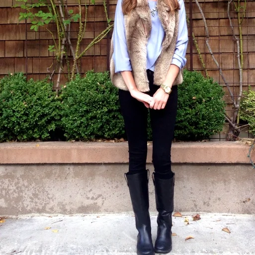 Shop the Look Below. Vest: Fenn Wright Manson via Tjmaxx. (old, see similar below.) Jeans: Citizens. Boots: BCBGeneration via Marshall's. Top: H&M. Necklace: Benevolent Jewels. 