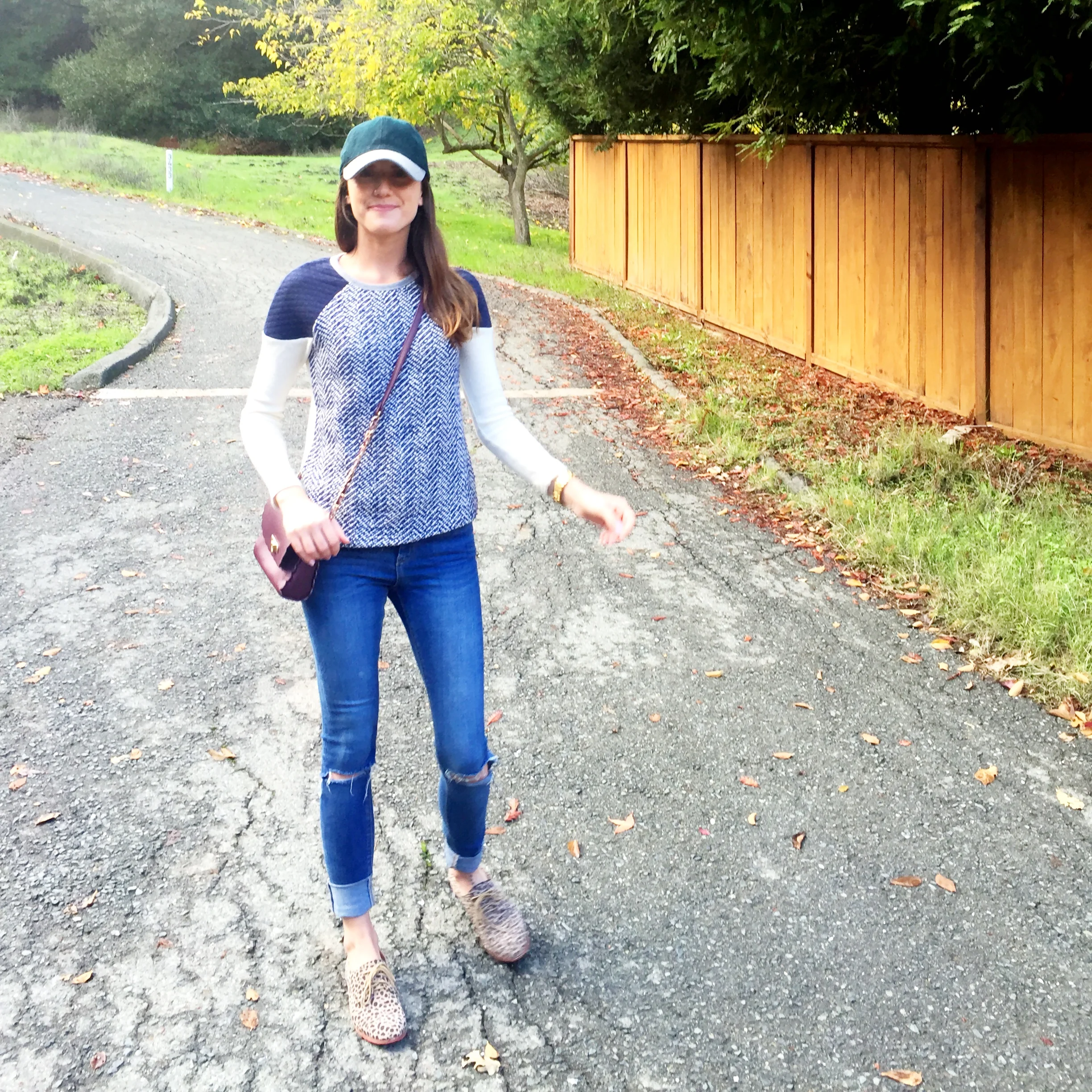 Shop the Look Below. Denim: ASOS. Top: Goodnight Macaroon. Hat: Jcrew. Bag: ASOS. Shoes: Dolce Vita. 