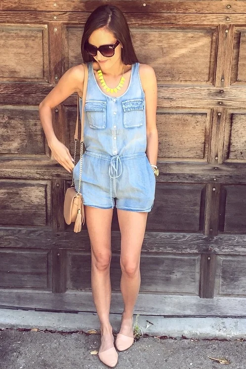 Shop the Look Below. Romper: c/o Pleated Empire. Necklace: c/o  BaubleBar. Bracelet: c/o BaubleBar. Bag: Forever 21. Shoes: Old Navy. Sunnies: Lola Accessory Boutique