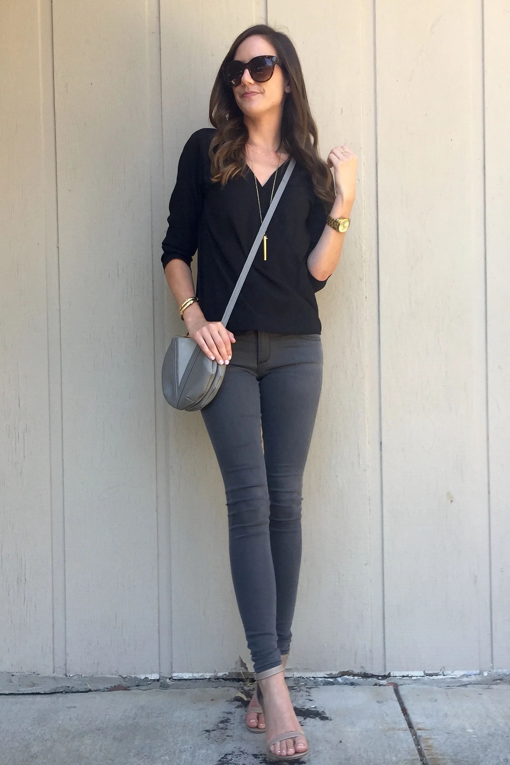 Shop The Look Below. Jeans: AG. See similar James Jeans. Shoes: Steve Madden. Top: c/o Romwe. Bag: c/o Viva Creatures! Long Pendant Necklace: Stella & Dot. Ring and Initial Necklace: c/o BaubleBar. Sunglasses: c/o Lola Accessory Boutique. Bracel…