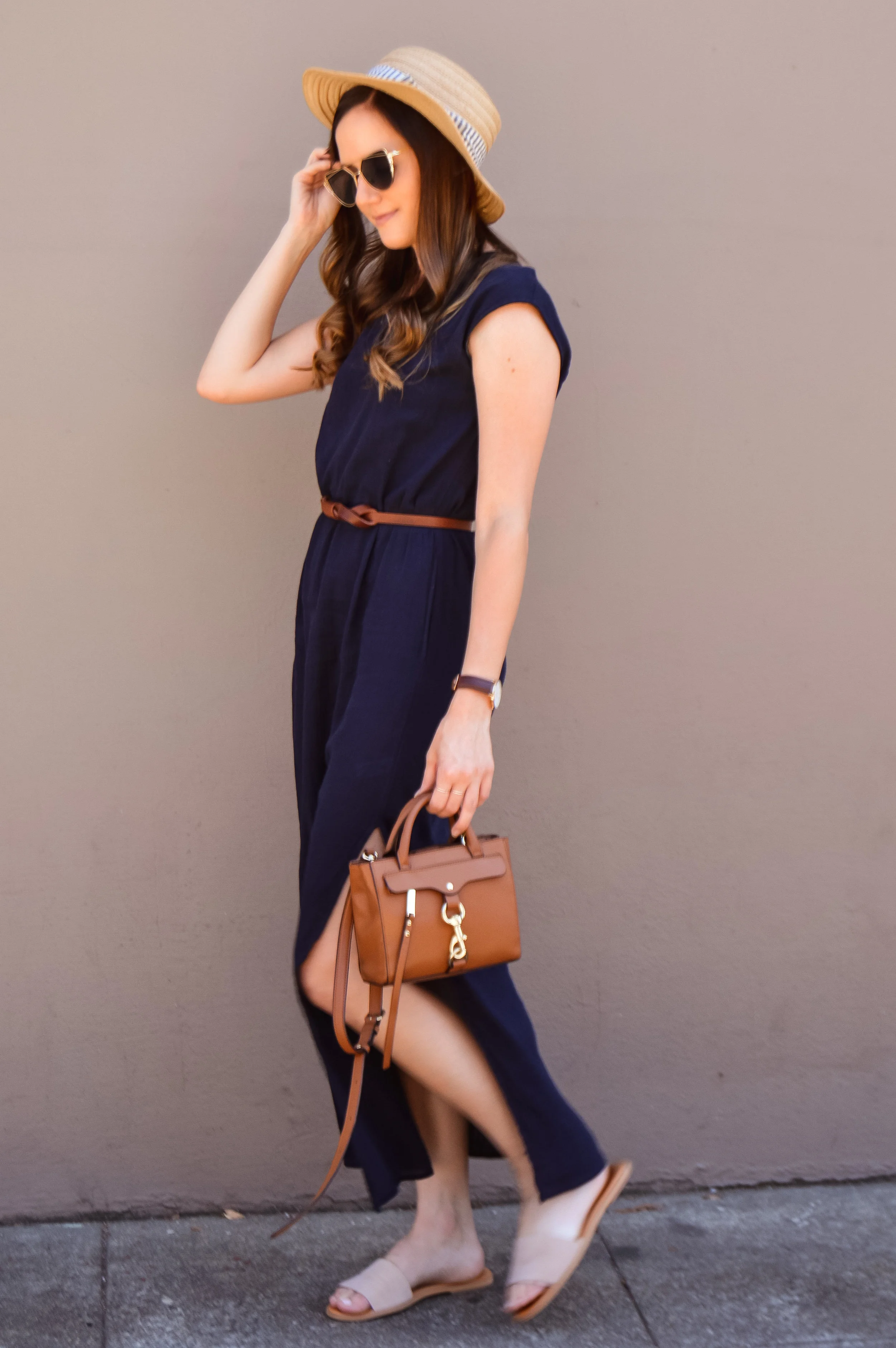 Nude slide sandals Hinge slide sandals