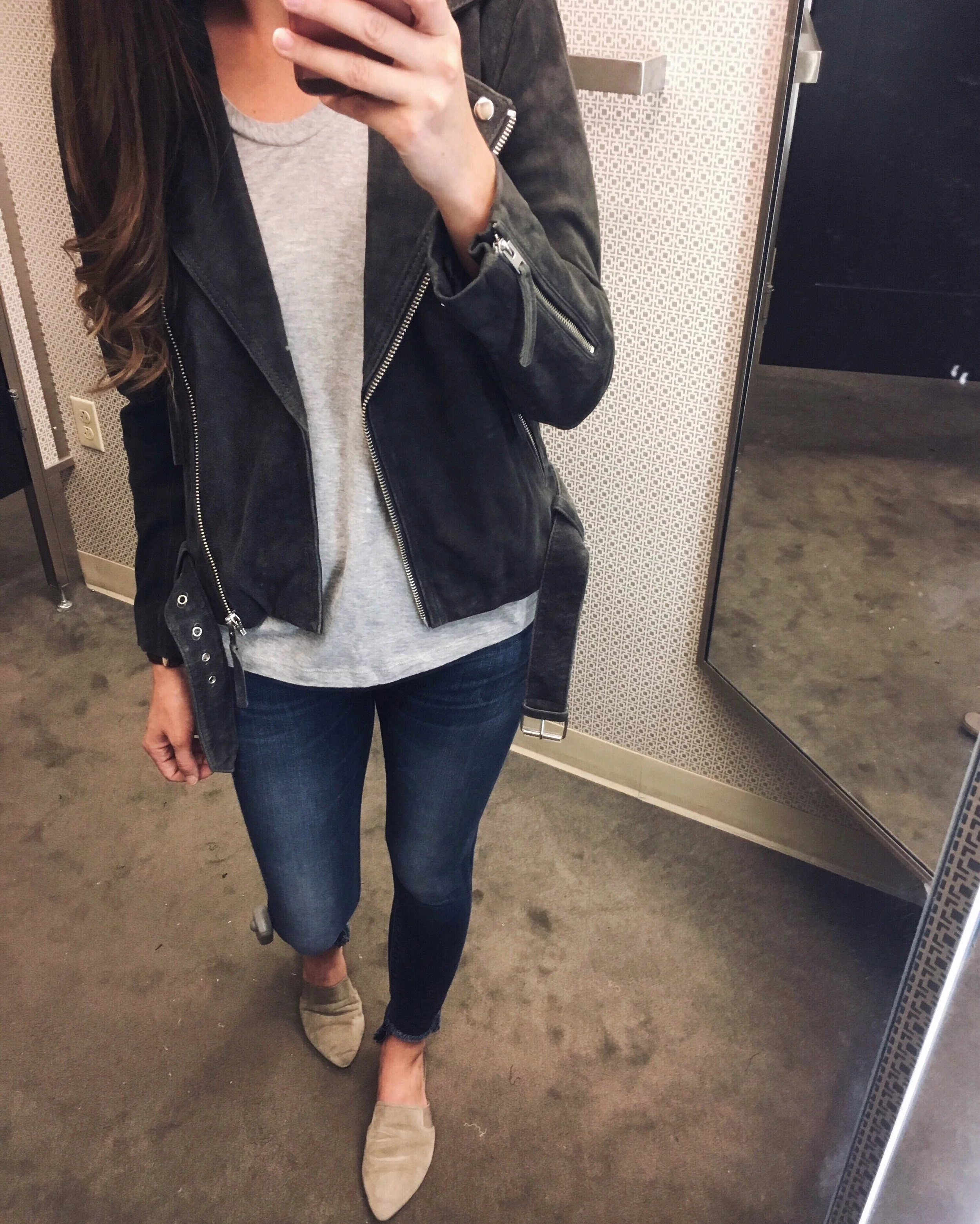 Topshop Jacket | Hudson Jeans | Vince Flats