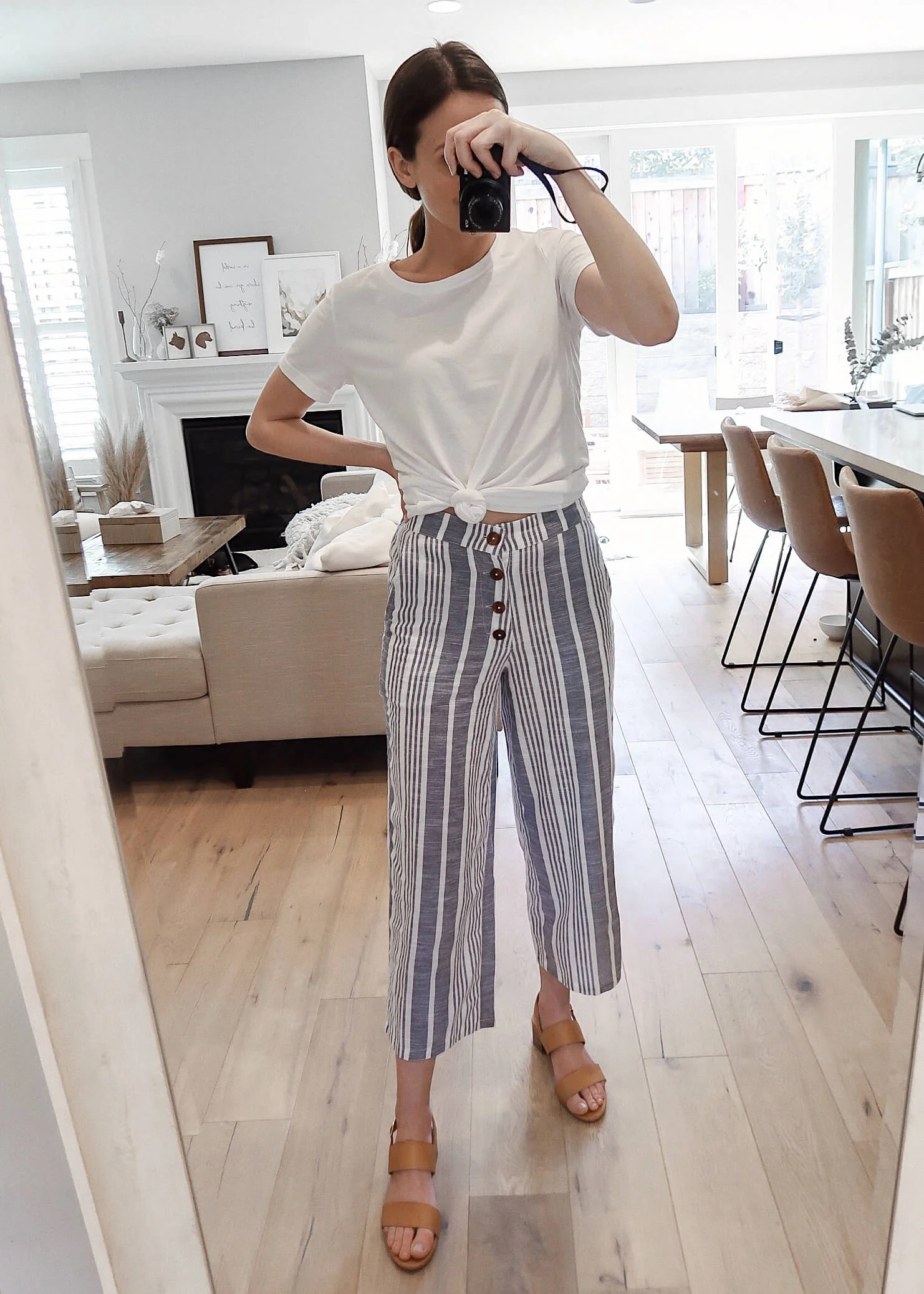 An Affordable Vacation Look with Wide Leg Crop Pants