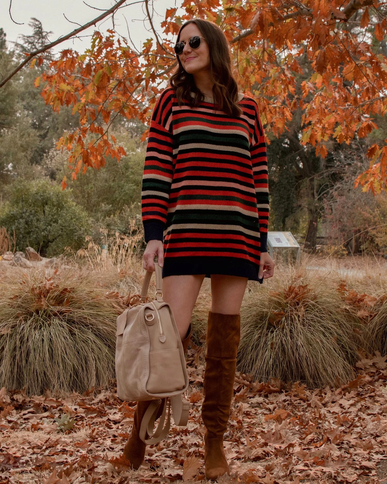 Vici Striped Sweater Dress and OTK Boots