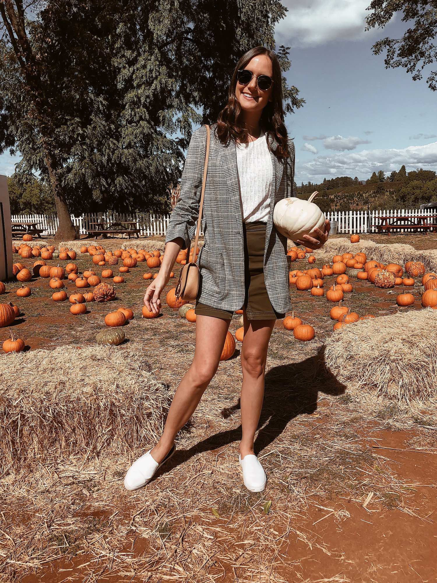 Apple Hill + Pumpkin Patch Outfit - Plaid Blazer