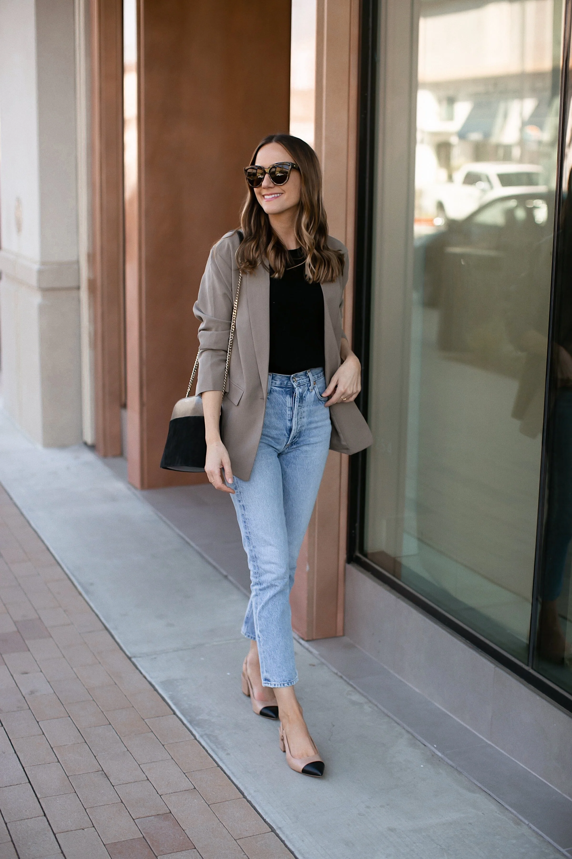 Everlane Easy Blazer + Agolde Riley Jeans