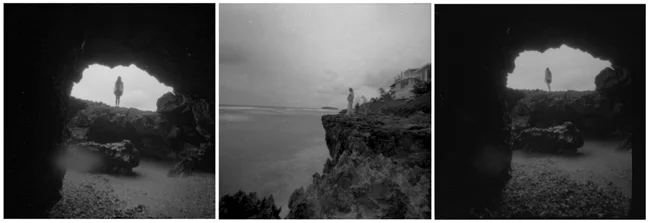 This is an ongoing series of travel photographs I have made over the past fifteen years. The images in this series were made using variety of home made pinhole cameras. The long exposures needed to make these images create something less like a quick travel snapshot and more like a soft impression of the place I am visiting. I like to imagine that each of my pinhole cameras has a tiny eye that uses light to slowly burn an image onto the film. 
