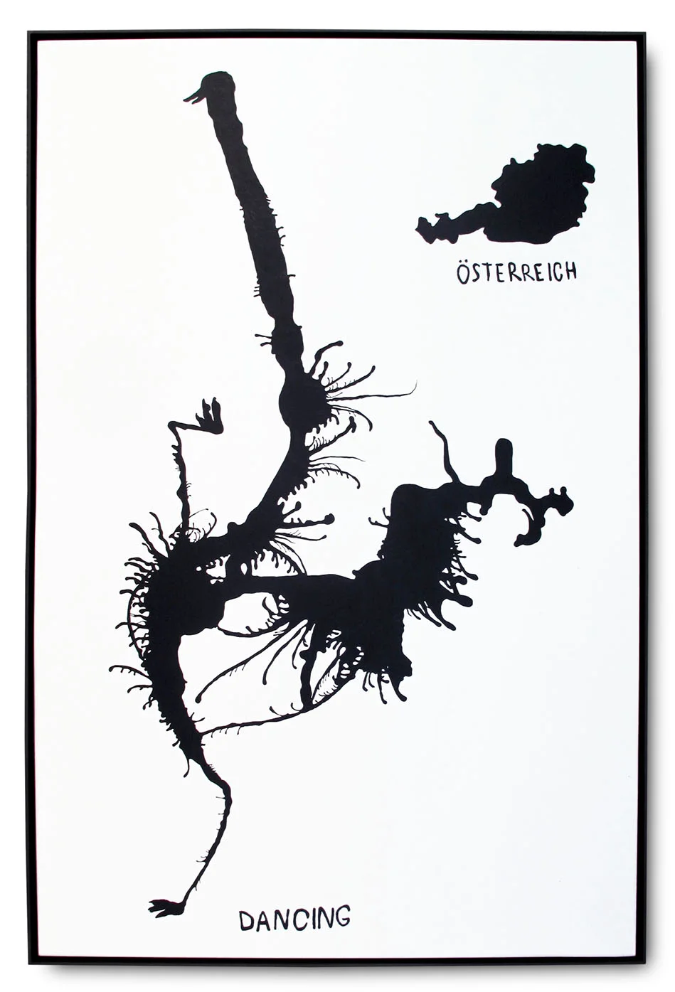 "Dancing Austria", latex on wood panel, 46.5 x70 in